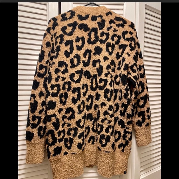 Barefoot Dreams Sweaters Barefoot Dreams Leopard Cardigan Tanblack